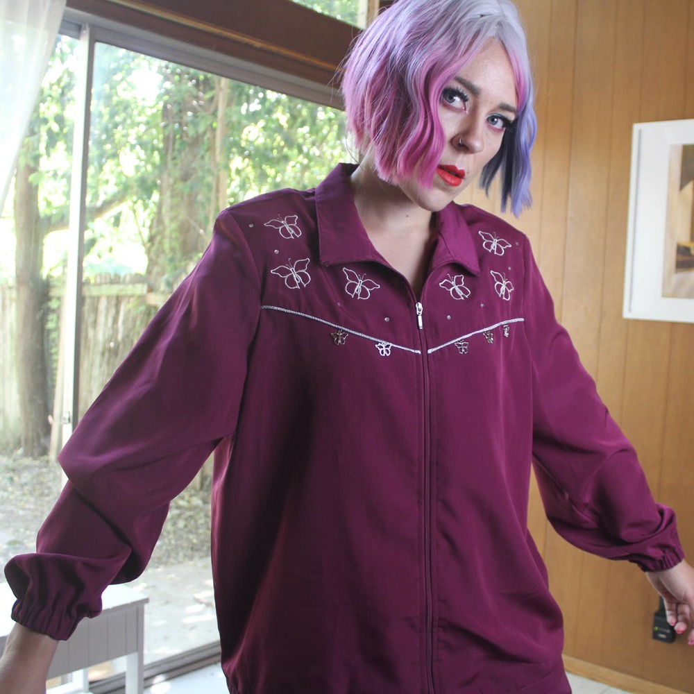 VINTAGE BUTTERFLY MAROON TRACKSUIT